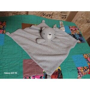 Cloud Island Gray Bear Knit Security Blanket Lovey White Stripes Target